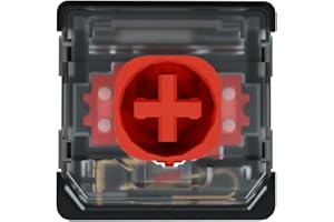 GATERON KS-33 Low Profile Silent 2.0 Keyboard Switches, Linear Tactile 3 Pin SMD LED Factory Pre-lubed for MX Mechanical Keyboard (Red Linear, 35)