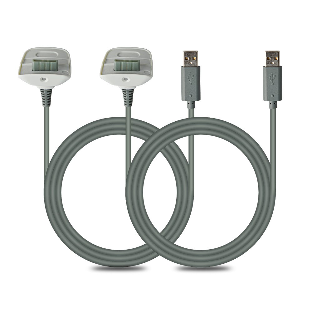 Neuftech 2 Pcs USB Xbox 360 Charger Cable Adapter for Xbox 360 Wireless