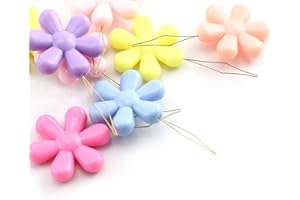 NX GARDEN Needle Threaders 10PCS Assorted Colors Plastic Flower Head Wire Loop Needle Threaders for Hand Stitching