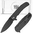 704 Gear Urban Ranger EDC Folding Pocket Knife | Full Size 3.74" Blade, D2 Steel, G10 Handle, Reversible Pocket Clip | Black