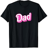 Dad Pink &amp; White Overlapping Font Halloween Costume T-Shirt, Men, Black, 3X-Large