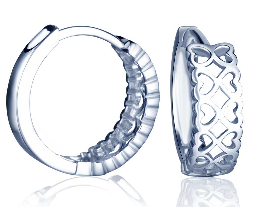 Yumilok Jewelry 925 Sterling Silver Infinity Hearts Hoops Creole Drop Earrings for Women/Ladies/Girls, Hypoallergenic