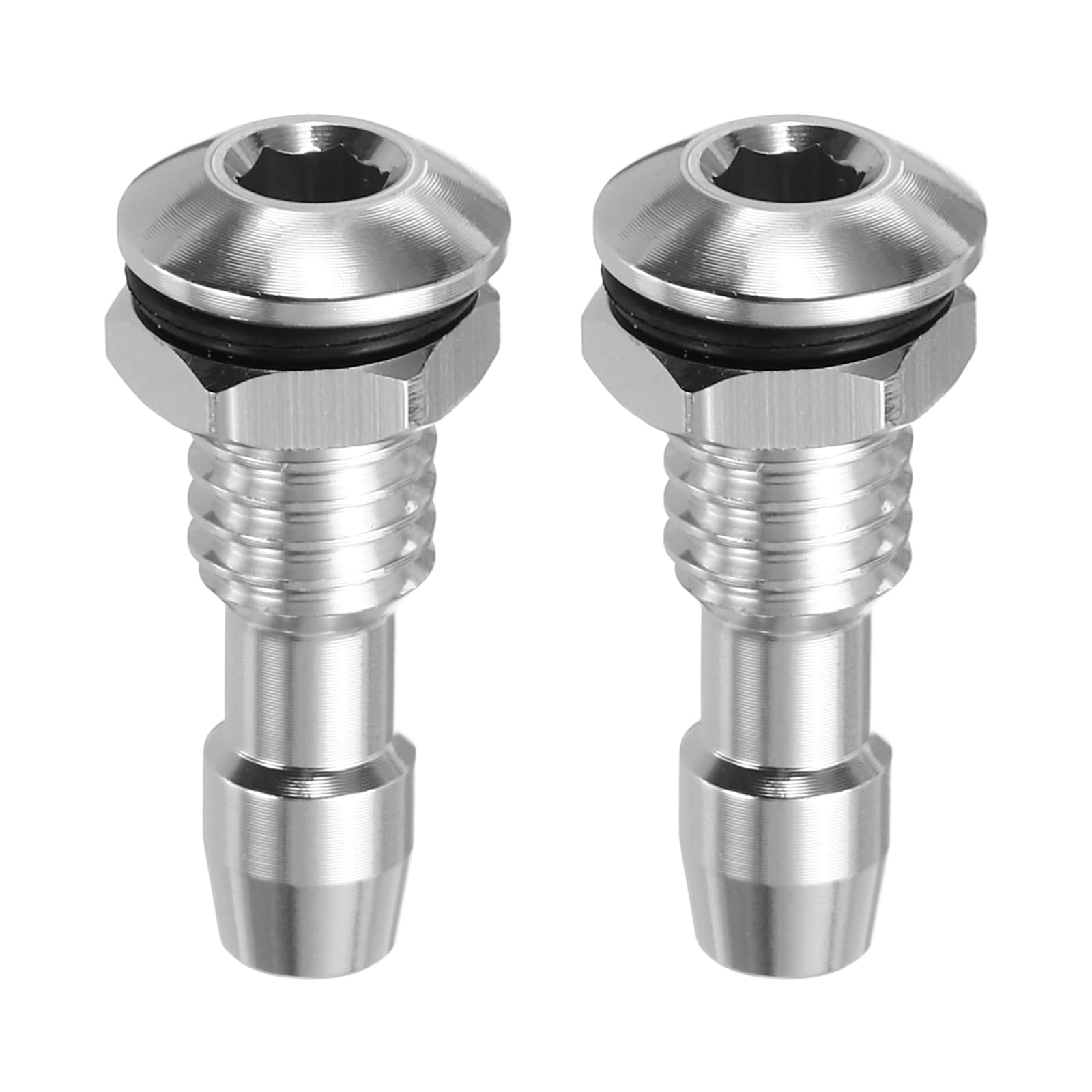 sourcing map 2Pcs 20mm M6 RC Boat Water Nipple Water Outlet Nozzle Aluminium Alloy Cooling Tube Extension for RC Boat Motor Cooling System Kit Silver