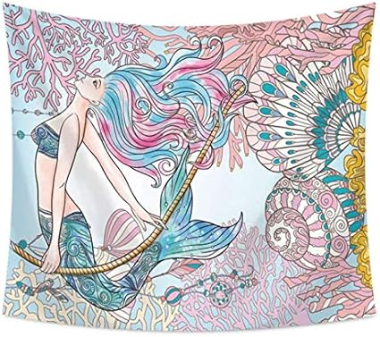 FVNJHL Cuentos de Hadas Sirena de Dibujos Animados Pintura Tapicería