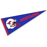 Southern Methodist Mustangs Football Helmet 12 in X 30 in Pennant