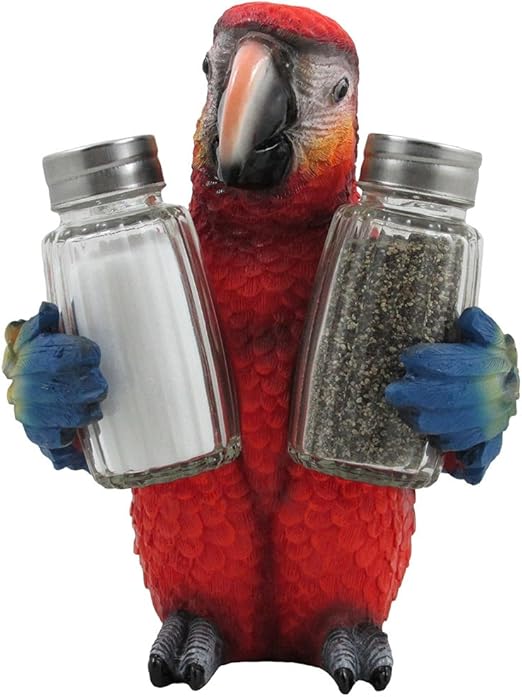 Amazon Com Tropical Parrot Glass Salt And Pepper Shaker Set With