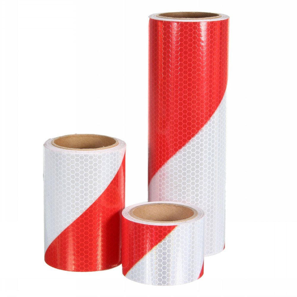Ungfu Mall BB-18 1 PC 5cm/10cm/20cm Traffic Warning Safety Night Reflective Strips Red White Bias Tape Sticker Traffic Cone Retro-flective Strip
