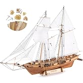 GAWEGM Wooden Building Kit - 1/96 Harvey 1847 Ship Model for Adult | Metal Accessory, Teaching Exhibition, Assemble Expert