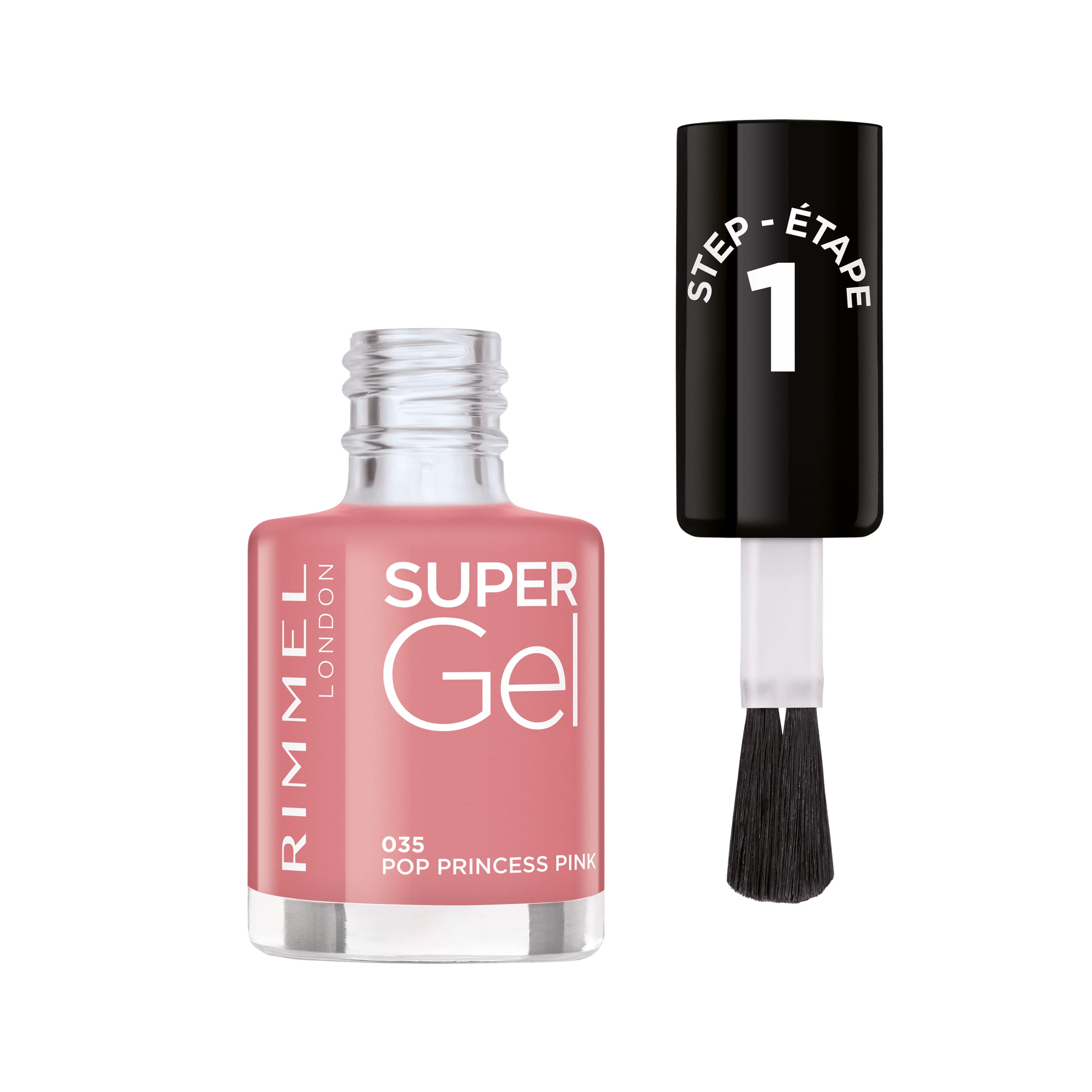 Rimmel Super Gel, 35 Pop Princess Park, Long-Lasting Nail Polish, Glazed Finish, Easy Application, Gel-like Manicure, Chip Resistant, Clean Formula, 12ml
