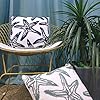 Only Cover,FINOHOME Embroidery Lake Blue Starfish Throw Pillow Cover,Ocean Series Nautical Decorative Pillow Case…