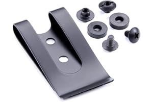 HOLSTEX HolsterSmith Universal Metal Belt Clip - fits up to 2.0 inch Belts - Nickel & Black Finish – with Mounting Hardware