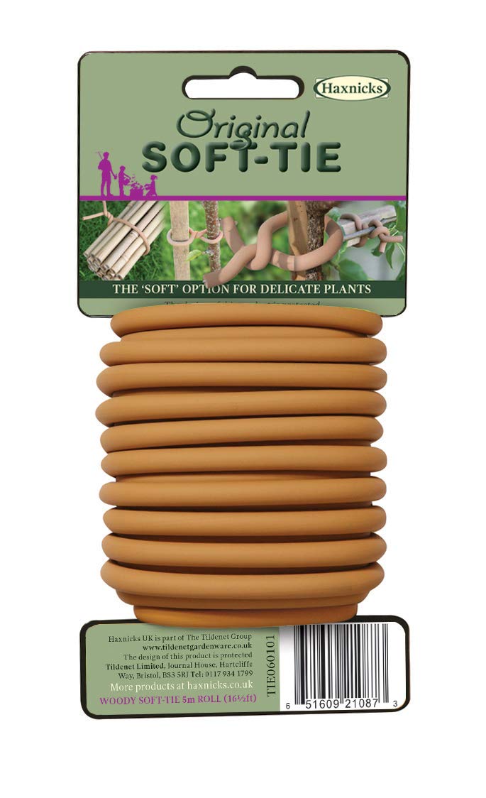 Haxnicks Woody Slim Soft Tie Garden Tie | Gentle Plant Support | Reusable Altrnative To Garden Twine | 8m Bown | Tie020101, Brown