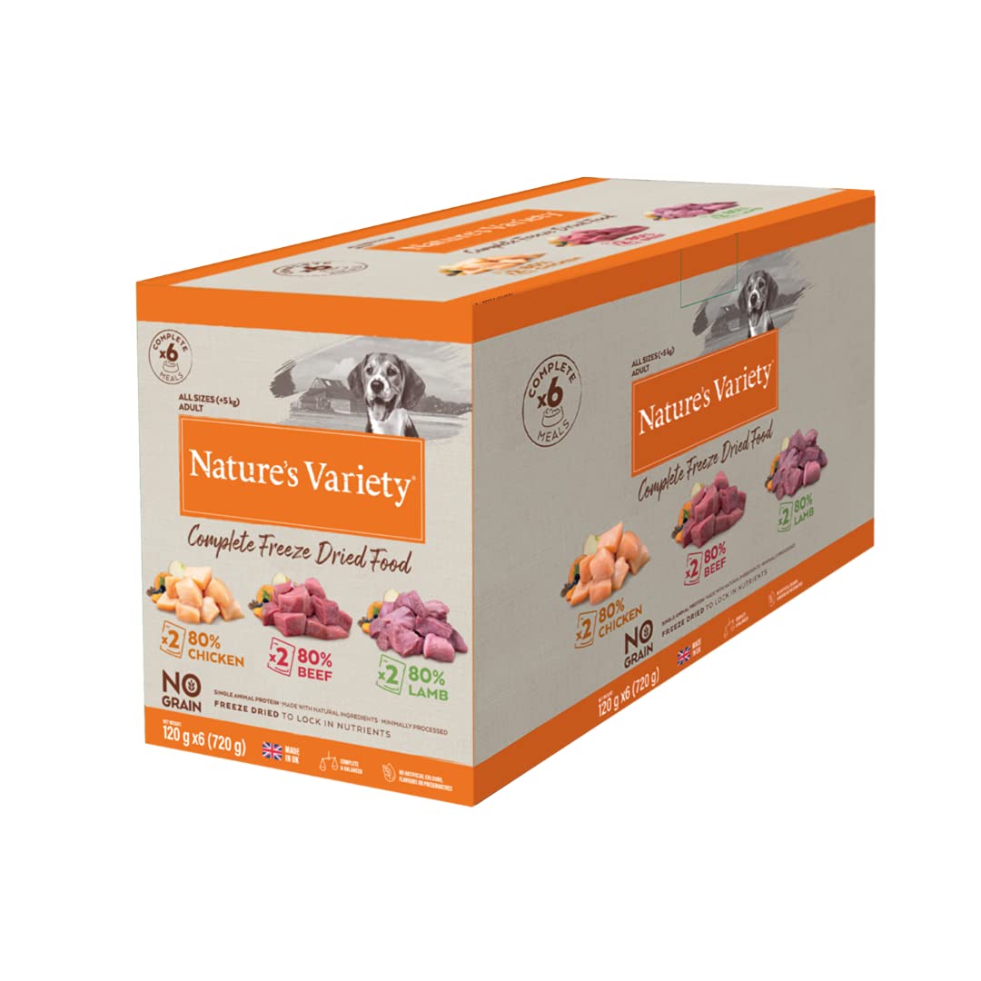 Nature's Variety Multipack Freeze Dried Dinners for Dogs 6x 120g