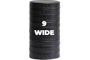 Jumterlee 9 Pack Black Wide Mouth Mason Jar Lids with Silicone Rings, Plastic Mason Jar Lids,Plastic Canning Lids, Fit Ball,Kerr and More (black)