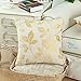 CaliTime Throw Pillow Covers Pack of 2 Cute Growing Leaves Cushion Cases Shells for Couch Sofa Home Decoration 18 X 18 Inches Gold