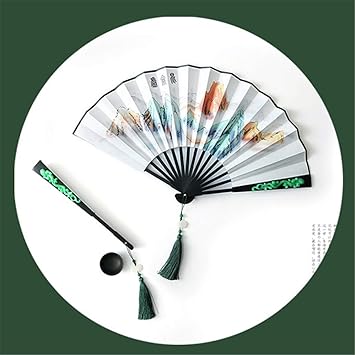 Amazon Co Jp シルク扇子扇子 メンズ竹扇子 手工芸古代扇子高級シルク100 デザイン扇子天然竹ギフトセット翡翠 瑪瑙 手作りタッセルプレゼント お土産 スポーツ アウトドア