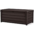 Keter Outdoor Storage Deck Box, Waterproof Patio & Pool Bin, Large, 120 Gallon, Brown
