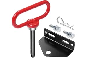 EilxMag Universal Heavy Duty Zero Turn Mower Trailer Hitch and Strong Neodymium Magnetic Lawn Mower Trailer Hitch Pin with 2 Bolts -1/2'' R-Clip (Combo Pack, Red＋Black)