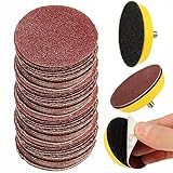 INSMA 100PCS 2 Inch Sanding Discs with M6 Backer Plate, PSA Sandpaper, Hook and Loop Pads, Self Stick Polishing Pad