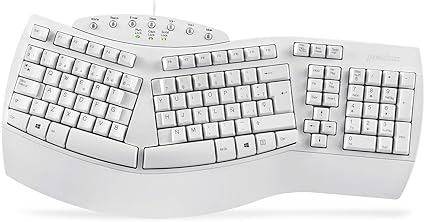 Perixx PERIBOARD-512 Teclado Ergonomico Español - USB - 485x236x44 mm - Blanco