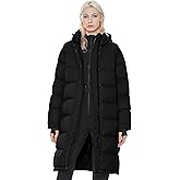 Orolay Women's Long Down Jacket Detachable Hooded Puffer Jacket Winter Warm Down Coat with Hem Slit
