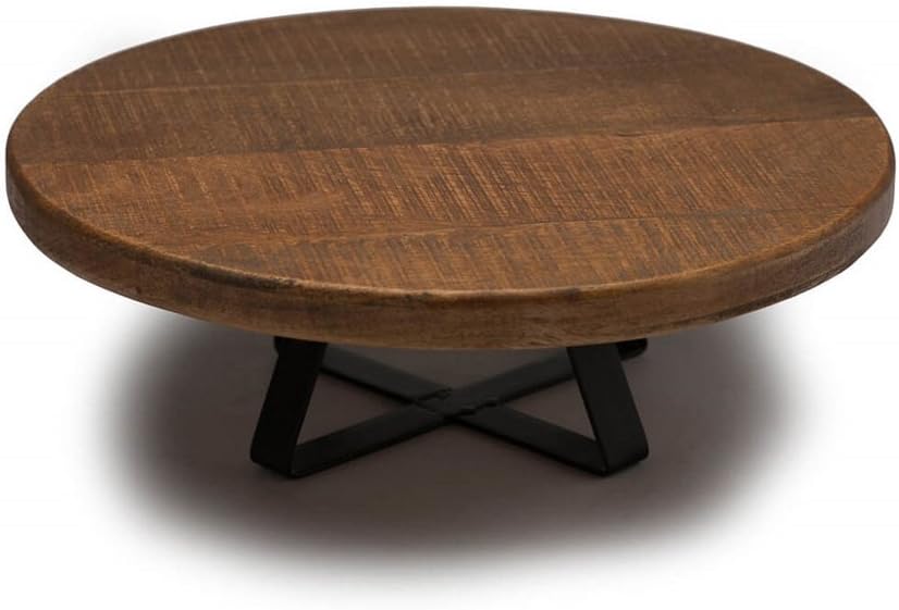 Thyme Round Wooden Cake and Dessert Pedestal Display Stand | Table Centerpiece Wooden Cake Stand