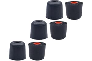 Klowcok Foam Replacement Eartips for ISOtunes Free 2.0, Free 2.0 Listen Only, Comfort Fit (3 Pairs, Black) (Small)