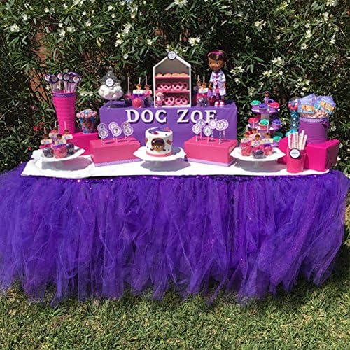 Handmade Tutu Tulle Table Skirt for Princess Party Table Wedding Head Bridal Decor Tableware Lace Tablecloth for Parties Spooky Meals