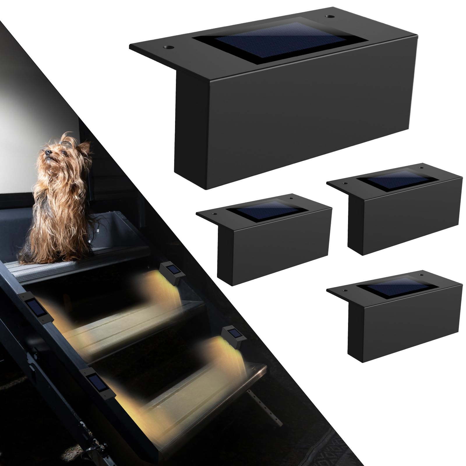 Photo 1 of EJYTRVT Magnetic Solar RV Step Lights– IP65 Waterproof, No-Wire LED Stair Light Strip for Camper & Trailer, Auto On at Dusk, Easy Install with Magnet & Adhesive, No Drilling (4 Pack)