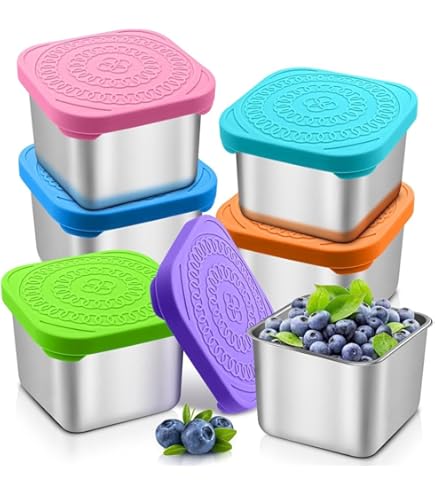 Lot De 3 Boîtes à Goûter En Acier Inoxydable Avec Couvercles, Anti