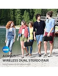 AOMAIS GO altavoces portátiles con Bluetooth, para interior exterior, volumen máximo, 30 vatios, inalámbricos, estéreo, impermeables IPX7, bajos resonantes, cargador portátil, resistentes, ideales para fiestas en la alberca, playa, campamento, senderismo