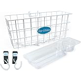 Bundle: 4 PCS Premium Clip-on Walker Wire Basket with Cup Holder Insert and 2 Carry-All Swivel Hooks