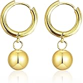 KVANU Dainty Minimalist 18k Gold Love Heart Small Huggie Hoop Dangle Drop Earrings for Women Statement Hypoallergenic Tiny Hoop Jewelry Gifts