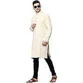 ITOS365 Men Handmade Cotton Round Neck Kurta Top Only Party Fashion Regular Ethinic Wear Indian Dress