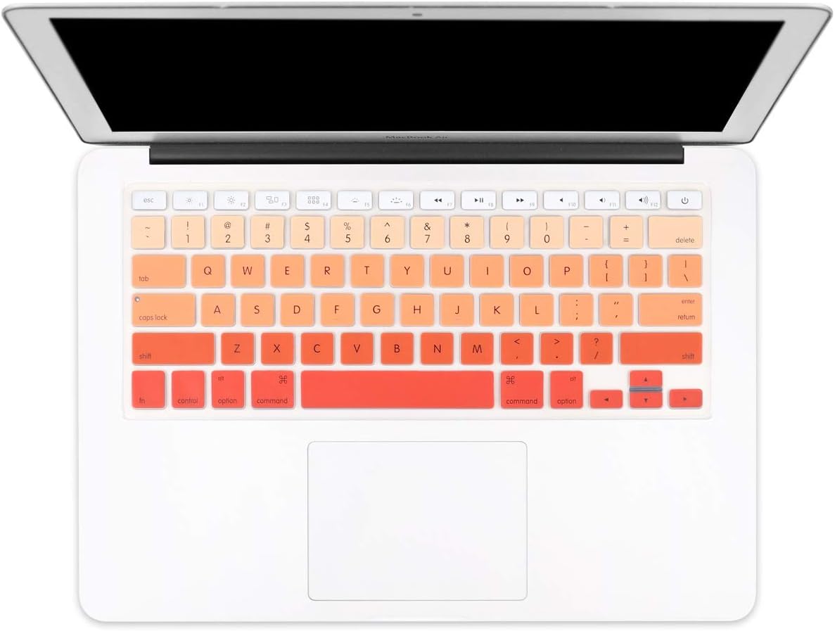 Batianda New Ombre Color Keyboard Cover Protector Silicone Skin for Old MacBook Air 13" MacBook Pro 13" 15" 17" (with or w/Out Retina Display) - Gradient Orange
