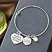 YEEQIN Always My Sister Forever My Friend Love Pearl Charms Bangle Bracelet, Personalized Sister Gift