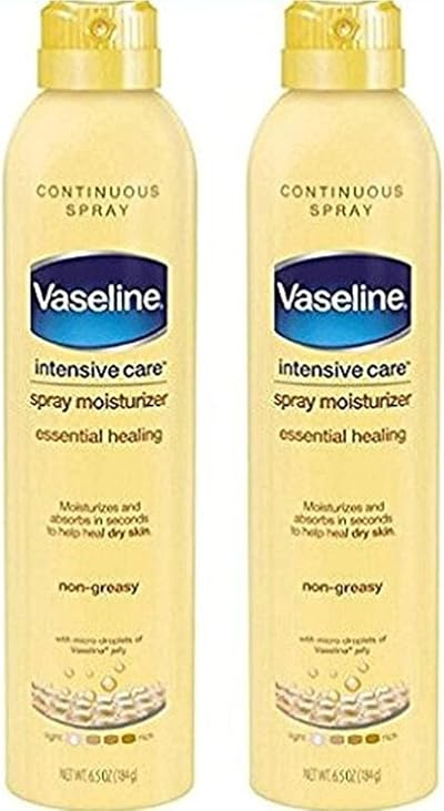 Vaseline Intensive Care Spray Moisturizer Essential Healing 6.5 oz Pack of 2