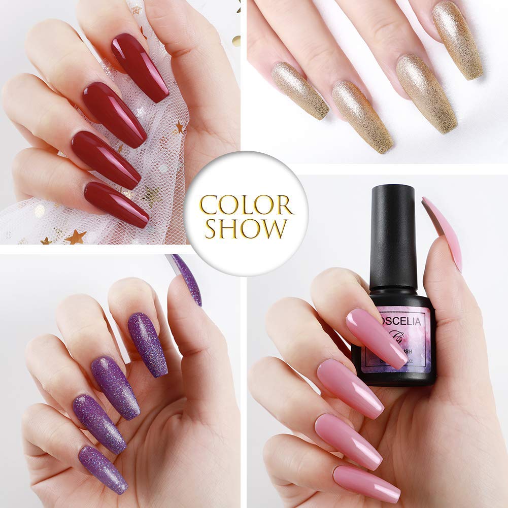 Saint-Acior Gel Nail Polish Kit with UV Light 36W LED UV Nail Dryer Curing Lamp Base Top Coat Gel Polish Tools Nail Decorations Manicure Nail Art Starter Kit : Beauty