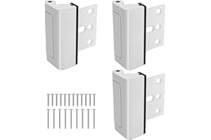 Saihisday 3PCS Home Security Door Reinforcement Lock, Add Home Security to Prevent Unauthorized Entry, Aluminum Privacy Door 