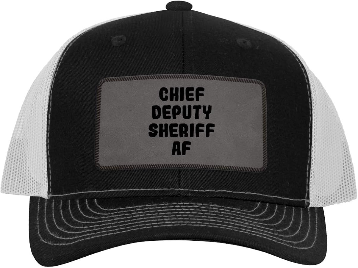 Chief Deputy Sheriff AF Leather Grey Patch Engraved