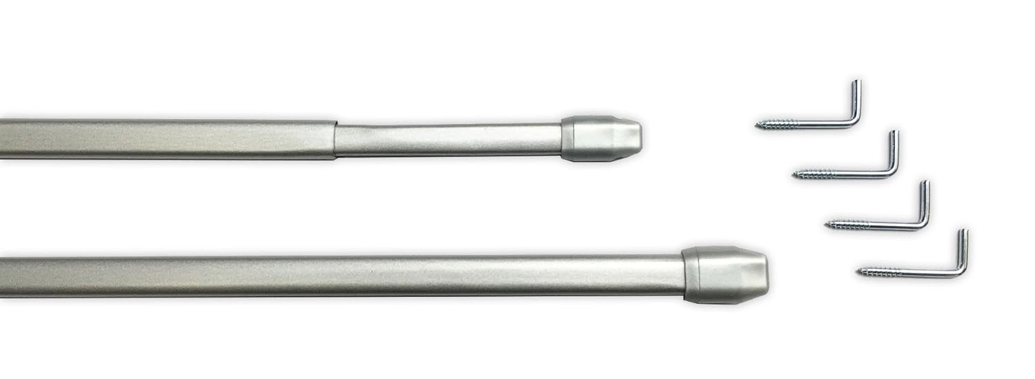 Tilldekor Curtain Pole Extendable Tension Rod Silver Flat
