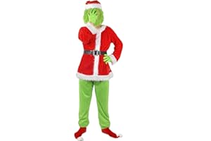 ioFlask Christmas Furry Costume Halloween Adult, Halloween Outfit for Woman Men, Costume Santa Claus Cosplay