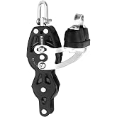Blue Shark 2260-38 mm Single Swivel Fiddle Becket Adjustable Cam Aluminum Sailing Block - Max Line: 1/4&rdquo; (6 mm), Safe Working Load (SWL): 900 lbs, Breaking Load: 2200 lbs