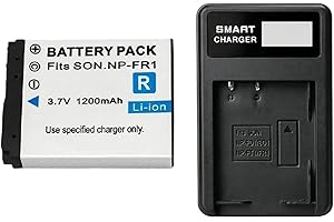 Compatible for Sony NP-FR1 Battery for DSC P100 P150 P120 T30 G1 V3 T50 F88 P100LJ P100PP P100R P100S P150(1 pcs with Charger