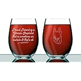 JohnPartners993 Parent Of A German Shepherd That Is Sometimes An Asshole Stemless Wine Glass - Dog Mom Gift - Funny Gift Idea - German Shepherd Wine Glass