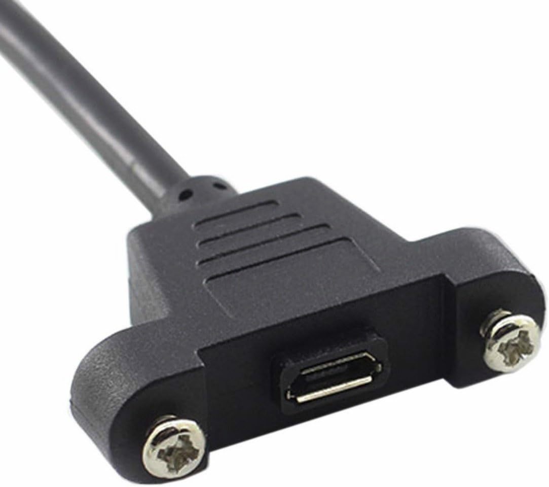 baolongking Micro USB Panel Mount 5Pin Micro-USB Extension Cable Male to Female Extender Cable with Screws for Data Sync and Charge 50cm - Image 4