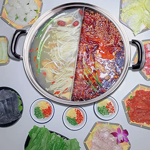 Lake Tian Stainless Steel Shabu Shabu Hot Pot, Dual Sided Yin Yang Hot