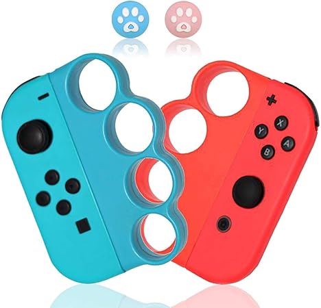 Amazon Co Jp Haiya 最新版 Fit Boxing Fit Boxing2対応 フィットボクシンググリップ コントローラー グリップ For Nintendo Switch Joy Con 大人と子供 Ns フィットボクシング対応 Switchボクシングゲームグリップ 2個 セット レッド ブール 親指キャップ 2付き