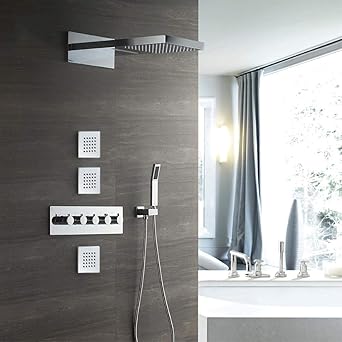 Wxf Xf Luz De La Pared De La Sala Oculta Ducha Termostatica En La