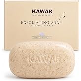 KAWAR Dead Sea Exfoliating Soap with Salicylic Acid, Body Bar, 1-Pack | Salicylic Acid, Magnesium Chloride, Shea Butter &amp; Tea Tree Oil - No Fragrance, Vegan Exfoliating Body Bar for Men &amp; Women